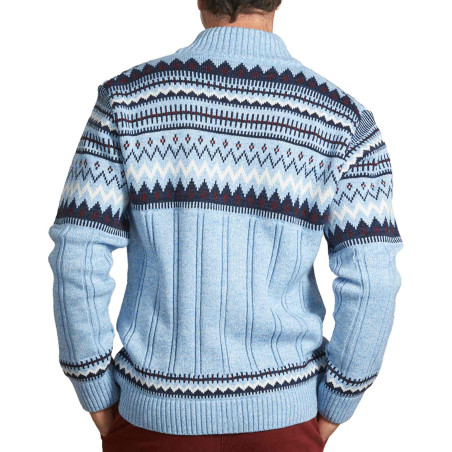 Gilet jacquard bleu glacier