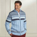 Gilet jacquard bleu glacier