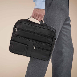 Sacoche cuir multipoche