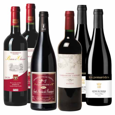 1 Assortiment de 6 vins + 1 assortiment OFFERT