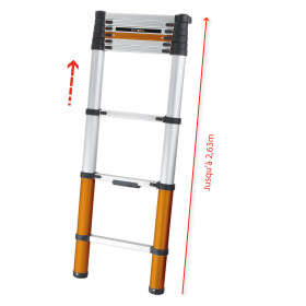 Échelle télescopique  et porte-outils