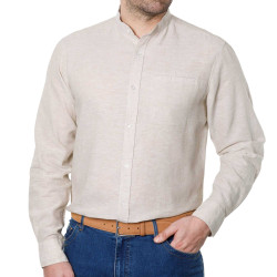 Chemise lin col officier