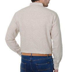 Chemise lin col officier