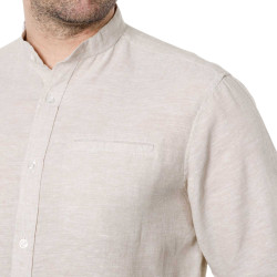 Chemise lin col officier