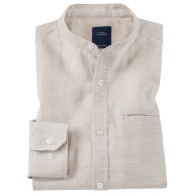 Chemise lin col officier