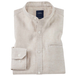 Chemise lin col officier