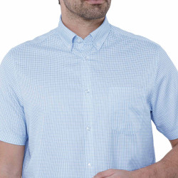 Chemisette coupe confort sans repassage carreaux