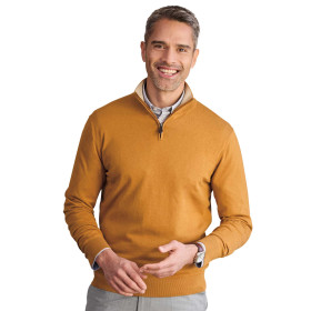 Pull zippé coton & cachemire