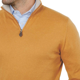 Pull zippé coton & cachemire
