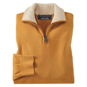 Pull zippé coton & cachemire