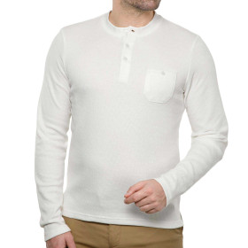 Tee-shirt maille aérée, Tour de poitrine : M (96/100), Couleur : Écru, par l’Homme Moderne.