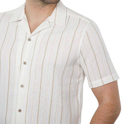 Chemisette Coton Natté -  Rayures fines