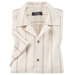 Chemisette Coton Natté -  Rayures fines