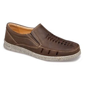 Mocassins massants en cuir aéré