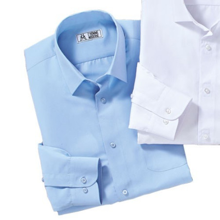 Chemise microfibre faux-boutonnage