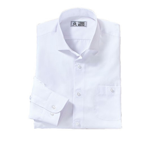 Chemise microfibre faux-boutonnage Blanche