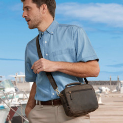 Sacoche cuir multipoche