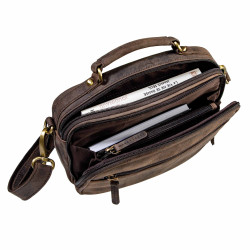 Sacoche cuir multipoche