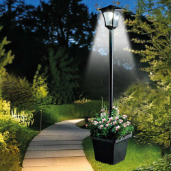 Réverbère jardinière solaire