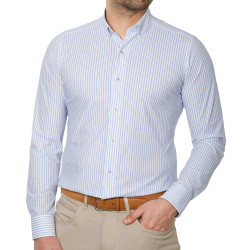 Chemise super stretch rayée sans repassage