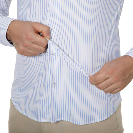 Chemise super stretch rayée sans repassage