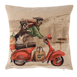 Housse coussin moto rouge