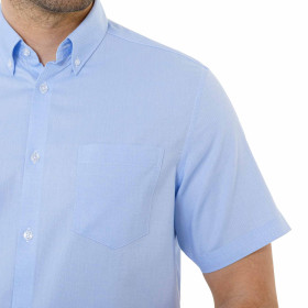Chemisette Coupe Confort Sans Repassage Uni Ciel
