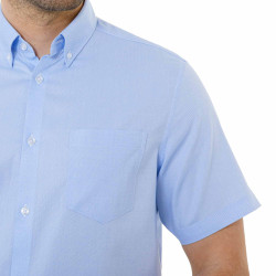 Chemisette Coupe Confort Sans Repassage Uni Ciel