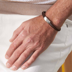 Bracelet cuir tressé