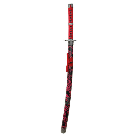 Katana rouge lame ajourée