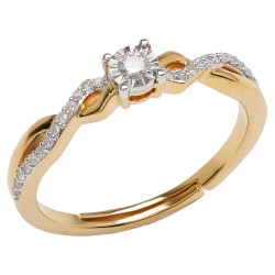 Bague torsade de diamants