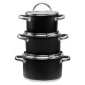 Trio casseroles et couvercles