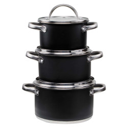 Trio casseroles et couvercles