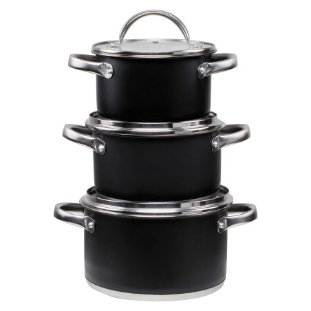 Trio casseroles et couvercles