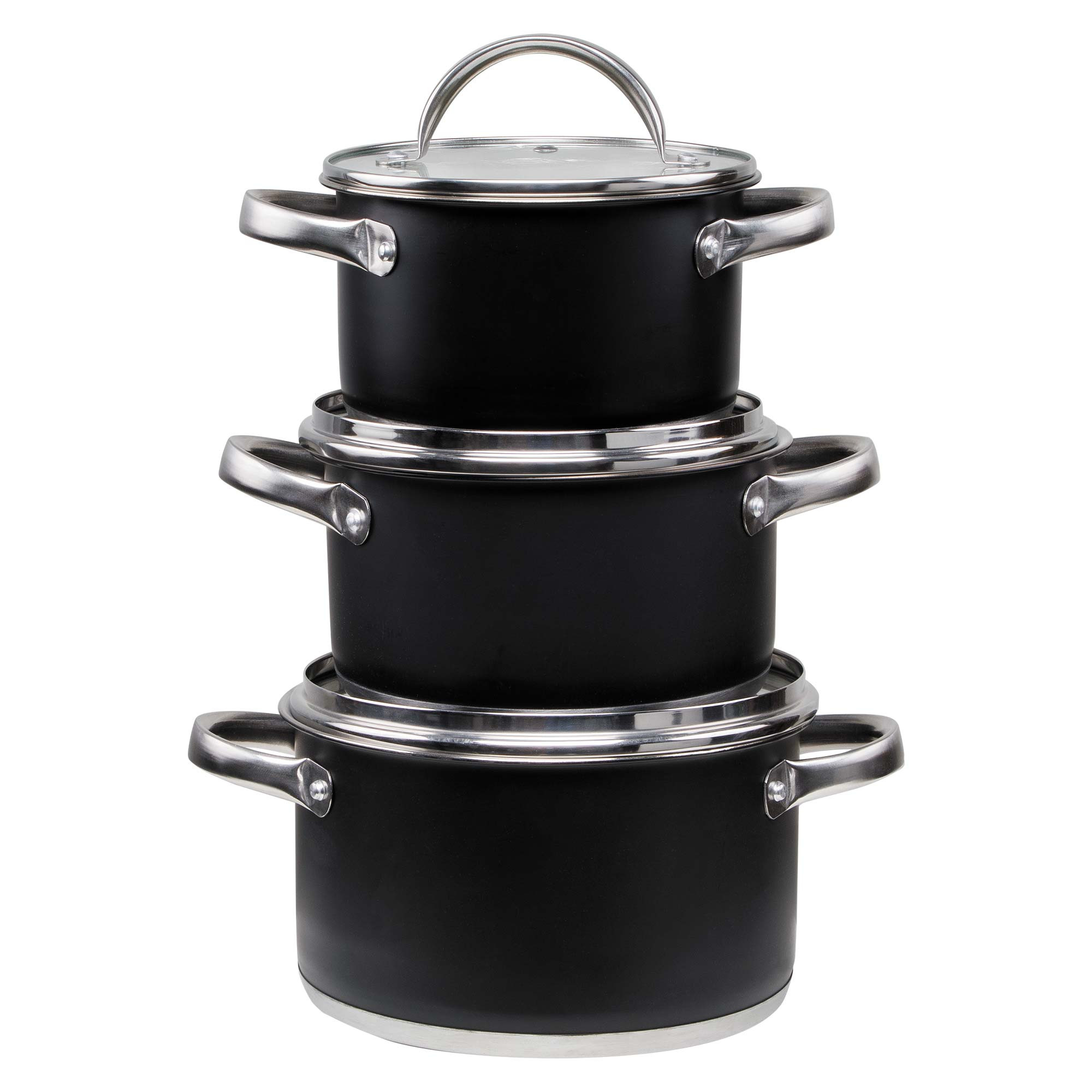 Trio casseroles et couvercles