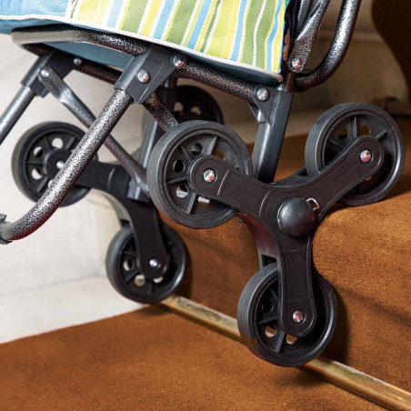 Chariot de courses isotherme rayé