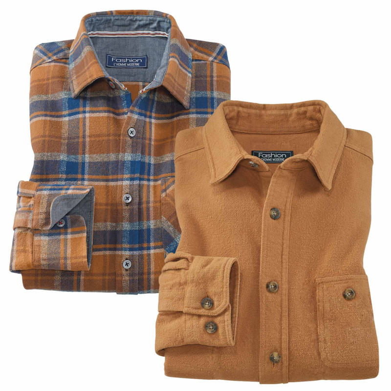 Chemises flanelle Chambéry - les 2