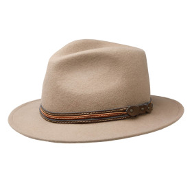 Chapeau feutre de laine, Tour de tête : 57, Couleur : Beige, par l’Homme Moderne.