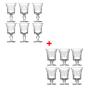 6 verres à eau  + 6 verres à vin