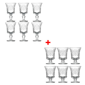 6 verres à eau  + 6 verres à vin, par l’Homme Moderne.