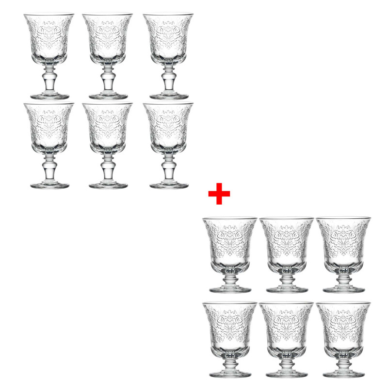 6 verres à eau  + 6 verres à vin