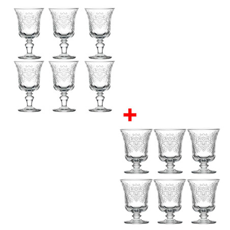6 verres à eau  + 6 verres à vin
