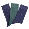Chaussettes Triolet - Trio 1- Marine/Vert - les 3