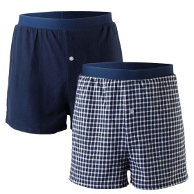 Caleçons suspensoir en flanelle - les 2, Taille : M (42/44), Couleur : Bleu, par l’Homme Moderne.