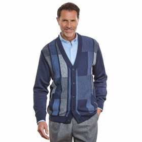 Gilet jacquard Castelo, Tour de poitrine : M (96/100), Couleur : Bleu, par l’Homme Moderne.
