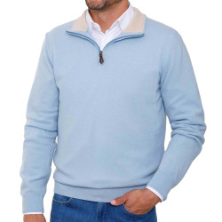 Pull zippé lambswool