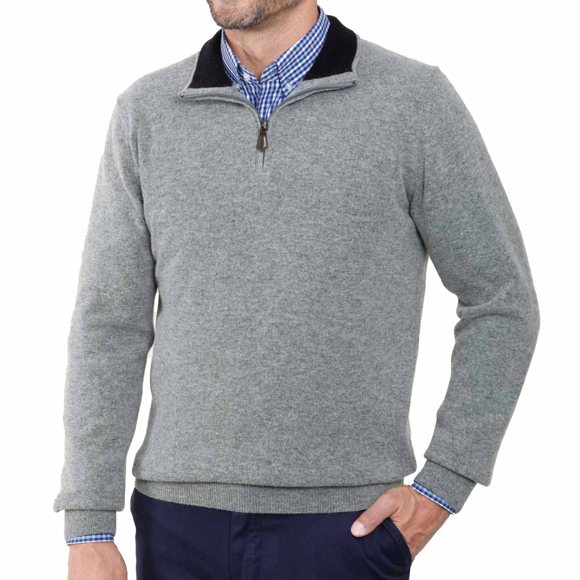 Pull zippé lambswool
