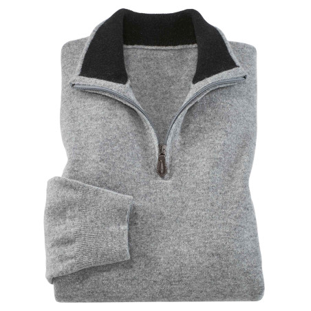 Pull zippé lambswool