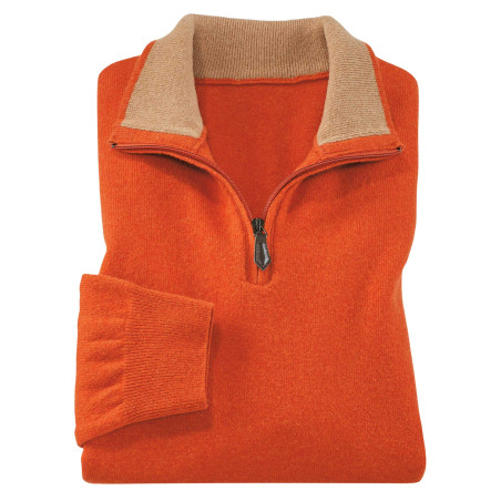 Pull zippé lambswool