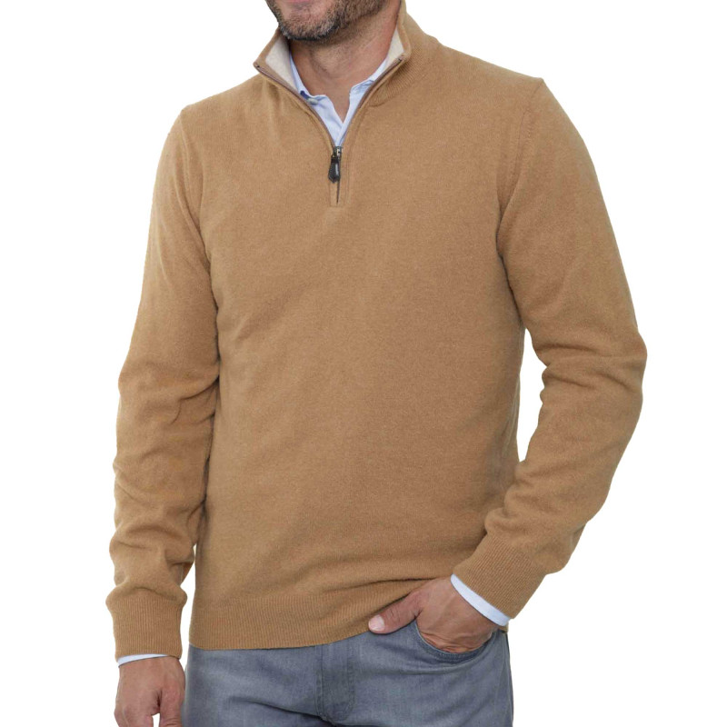 Pull zippé lambswool